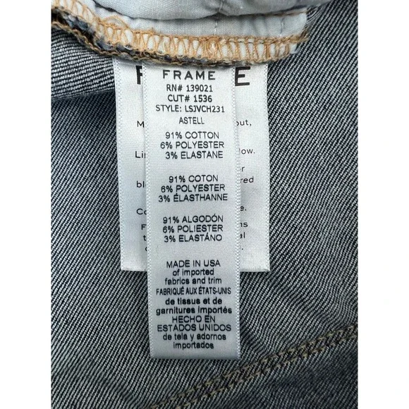 FRAME Le Skinny de Jeanne Jeans Women 29 Blue Excellent Raw Staggered Hem Astell - Picture 7 of 8